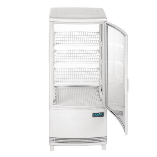 Polar C-Series Curved Door Display Fridge White - 86Ltr