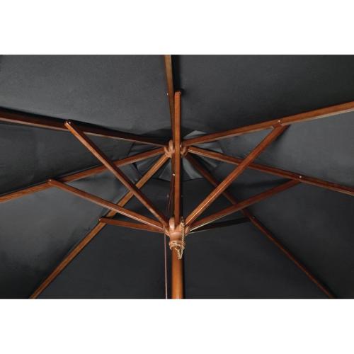 Bolero Round Pulley Parasol Black - 2.5m