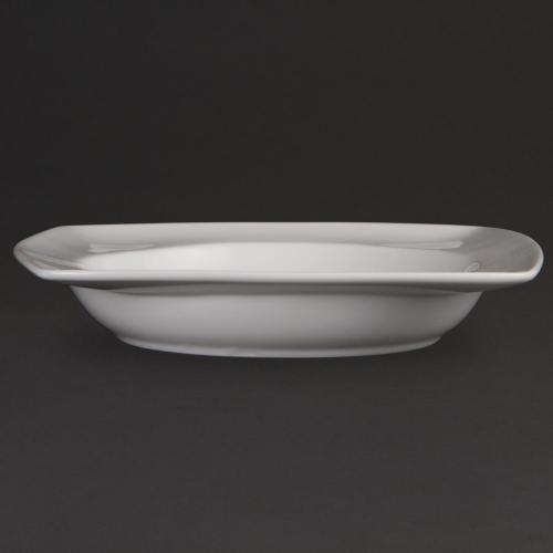 Olympia Whiteware Rounded Square Bowl Circular Well - 210x210x40mm (Box 4)