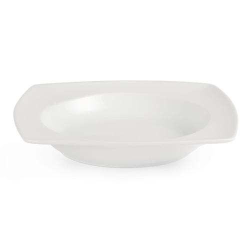 Olympia Whiteware Rounded Square Bowl Circular Well - 210x210x40mm (Box 4)