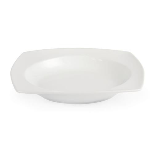 Olympia Whiteware Rounded Square Bowl Circular Well - 250x250x46mm (Box 4)