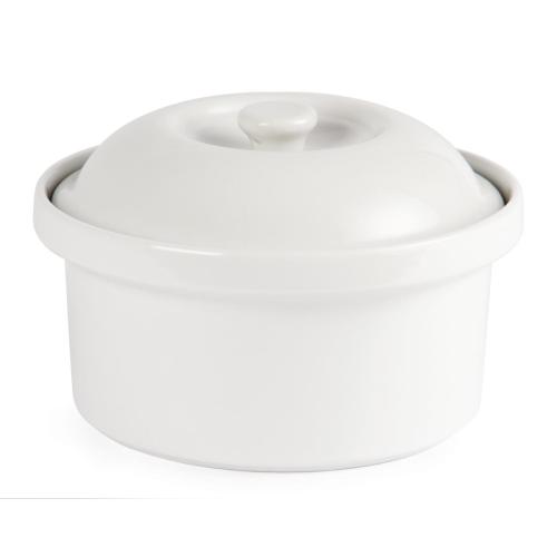 Olympia Whiteware Cookware Round Pot & Lid - 200x200x130mm (Single)