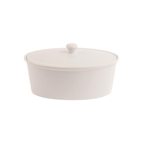 Olympia Whiteware Cookware Oval Pot & Lid - 262x188x155mm