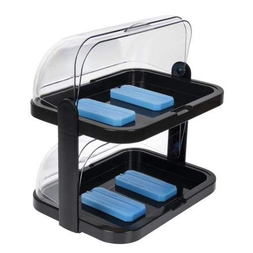 Double Stack Cooling Display Tray Roll Top - 440x320x440mm (includes 4 coolers)