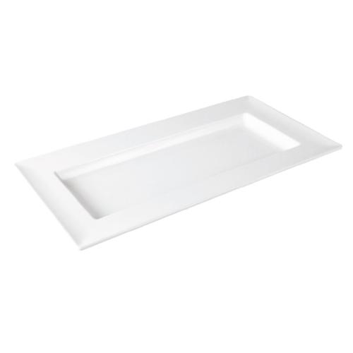 White Melamine Rectangular Dover Tray - 375x187x30mm