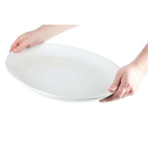 Olympia Whiteware French Deep Oval Plate White - 500mm (Box 1)