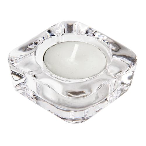 Square Tealight Holder Clear - 25x60x60mm (Box 6)