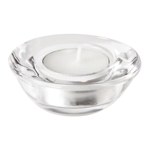 Saucer Tealight Holder Clear - 25x75x75mm (Box 6)