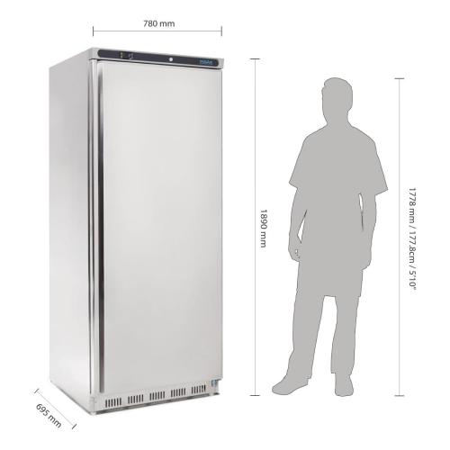 Polar C-Series Stainless Steel Upright Fridge - 600Ltr