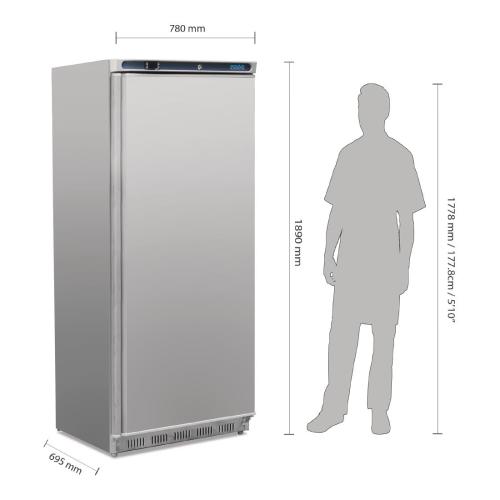 Polar C-Series Stainless Steel Upright Freezer - 600Ltr
