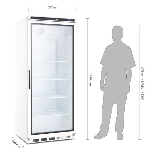 Polar C-Series Upright Display Fridge White - 600Ltr
