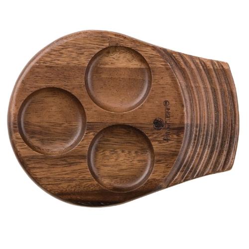 Igneous Small Single Handled Wooden Tray - 180x140mm 7x5.5" (Box 4)