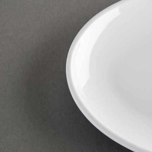 Olympia Kristallon Melamine Oval Coupe Plate White - 225x158mm 9x6 1/4" (Box 12)