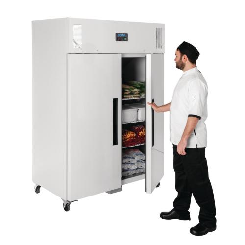 Polar G-Series Upright Double Door Freezer White - 1200Ltr