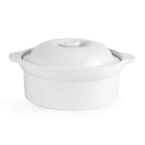 Olympia Whiteware Cookware Handled Round Pot & Lid 90x228x266mm 1.7Ltr (Single)