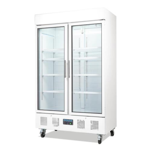 Polar G-Series Upright Double Door Display Fridge White - 944Ltr