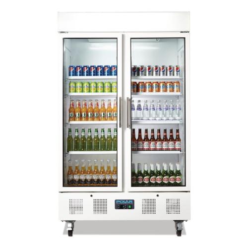 Polar G-Series Upright Double Door Display Fridge White - 944Ltr
