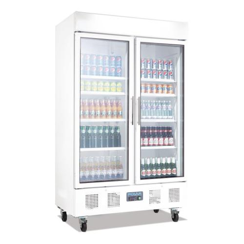 Polar G-Series Upright Double Door Display Fridge White - 944Ltr