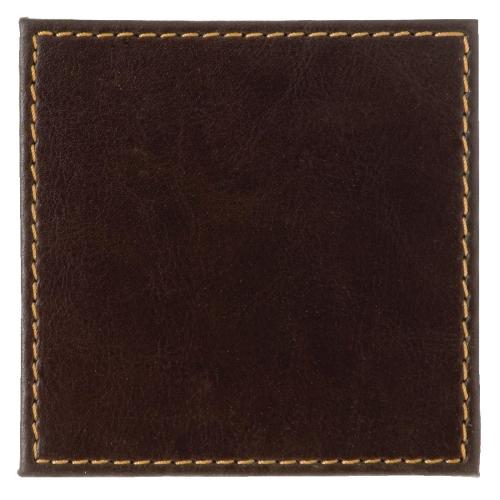 Olympia Faux Leather Coasters Brown - 100x100mm 4x4" (Pack 4)