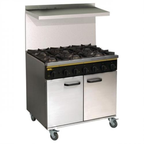 Buffalo Gas Range 6 Burner c/w Castors - NAT