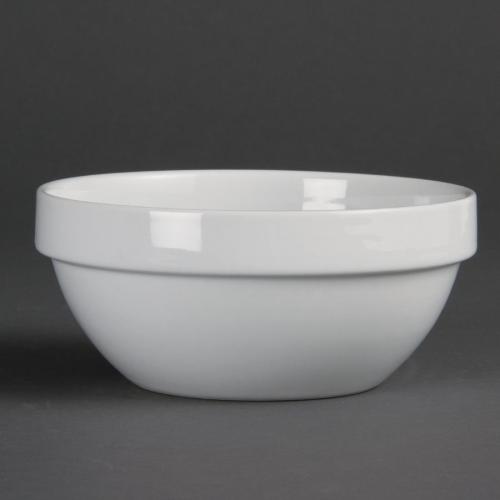 Olympia Whiteware Stacking Bowl White - 540ml 18 1/5fl oz (Box 12)