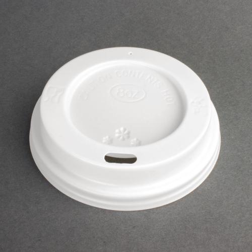 Fiesta Recyclable Lid for Hot Cups- White 8oz (Box 1000)