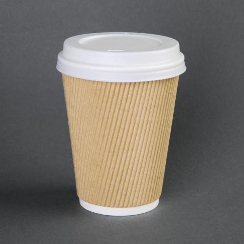 Fiesta Recyclable Lid for Hot Cups- White 8oz (Box 1000)