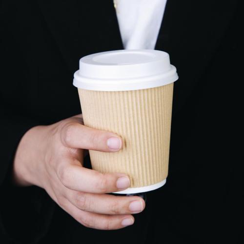 Fiesta Recyclable Lid for Hot Cups- White 8oz (Box 1000)