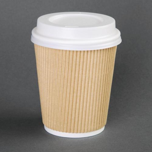 Fiesta Recyclable Lid for Hot Cups- White 12/16oz (Box 1000)