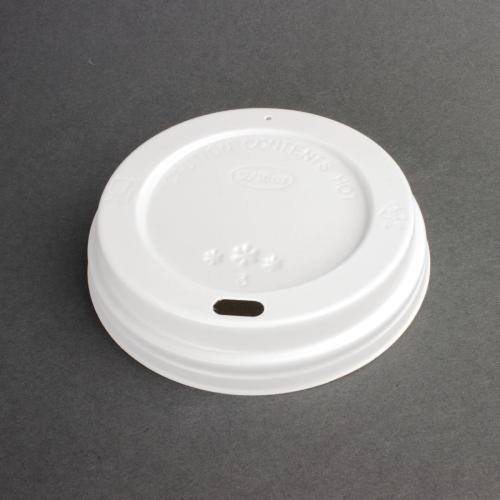 Fiesta Recyclable Lid for Hot Cups- White 12/16oz (Box 1000)