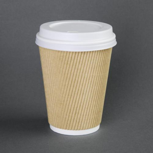 Fiesta Recyclable Lid for Hot Cups- White 8oz (Sleeve 50)