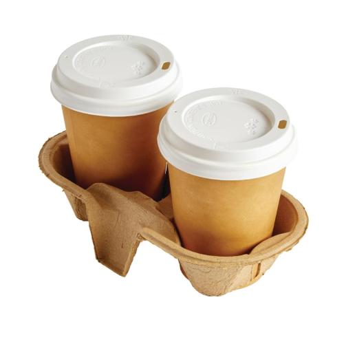 Moulded Pulp 2 Cup Carry Tray (Box 320)