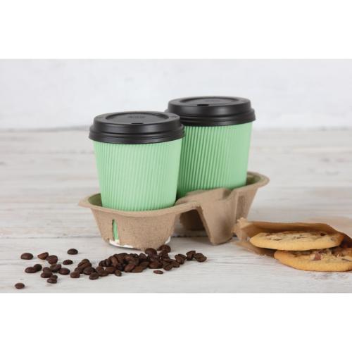 Moulded Pulp 2 Cup Carry Tray (Box 320)
