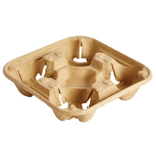 Moulded Pulp 4 Cup Carry Tray (Box 160)