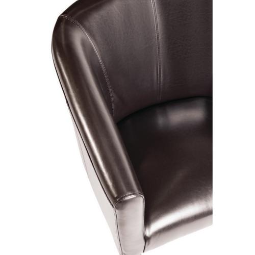 Bolero PU Leather Tub Arm Chair Dark Brown