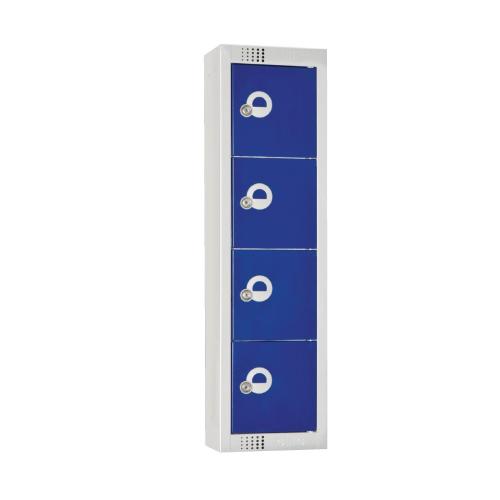 Personal Effects Lockers 4 door (Blue) Camlock Flat Top (Direct)