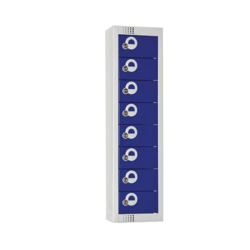 Personal Effects Lockers 8 door (Blue) Camlock Flat Top (Direct)