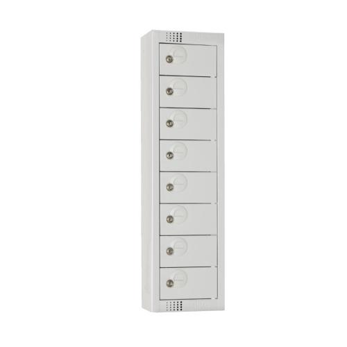 Personal Effects Lockers 8 door (Grey) Camlock Flat Top (Direct)