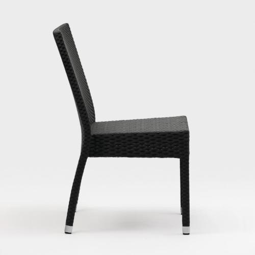 Bolero Wicker Side Chair Charcoal (Pack 4)