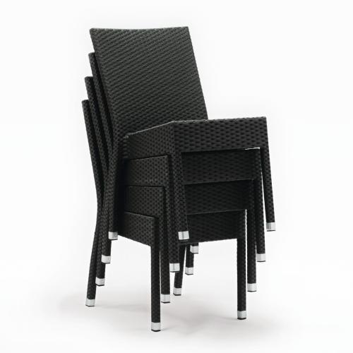 Bolero Wicker Side Chair Charcoal (Pack 4)