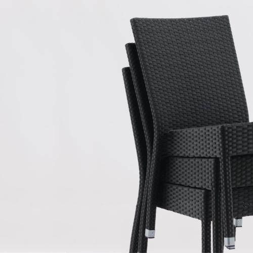 Bolero Wicker Side Chair Charcoal (Pack 4)