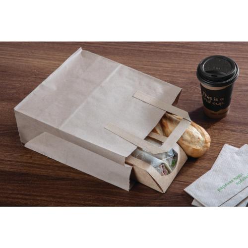EDLP Fiesta Recyclable Brown Paper Bag with Handles Medium (Pack 250)