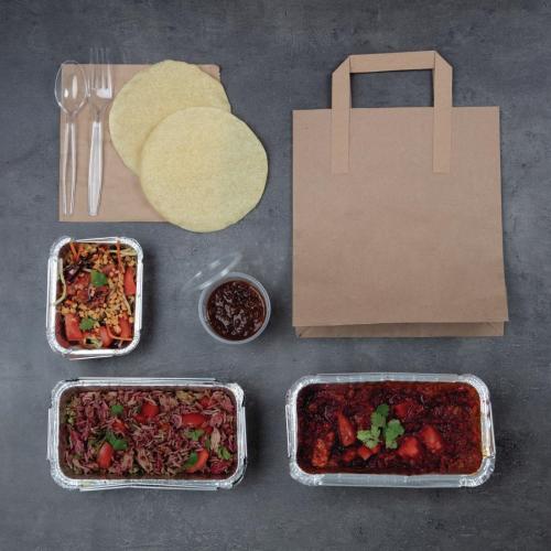 EDLP Fiesta Recyclable Brown Paper Bag with Handles Medium (Pack 250)