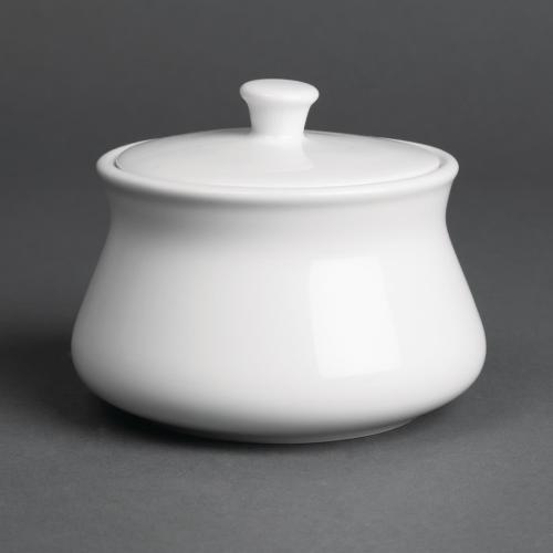 Royal Porcelain Classic Sugar Bowl with Lid White - 250ml 8.8oz (Box 12)