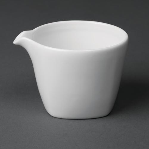 Royal Porcelain Classic Rounded Square Milk Jug White - 160ml 5.5oz (Box 12)