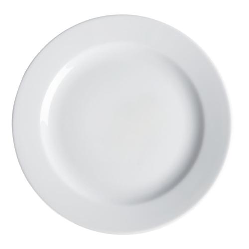Royal Porcelain Classic Wide Rim Plate White - 240mm 9 1/2" (Box 12)