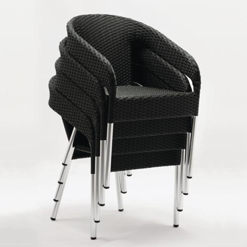 Bolero Wicker Wraparound Bistro Chair (Pack 4)