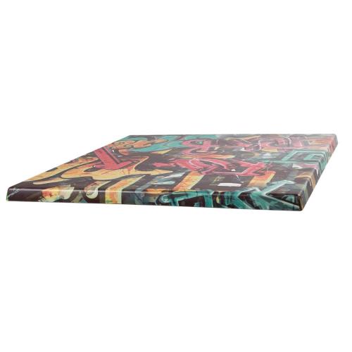 Werzalit Square Table Top Graffiti 242 - 600mm (B2B)