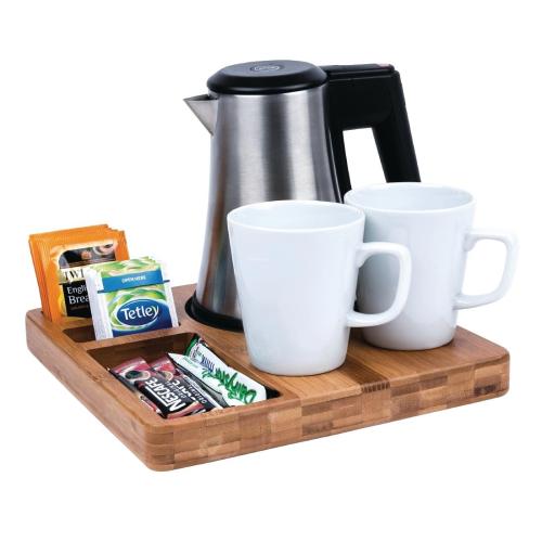 Wooden Hotel Room Welcome Tray