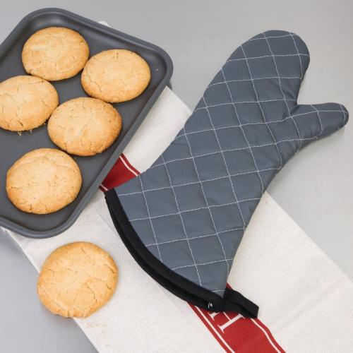 Vogue Flame Retardant Oven Mitt Charcoal - 430mm 17"